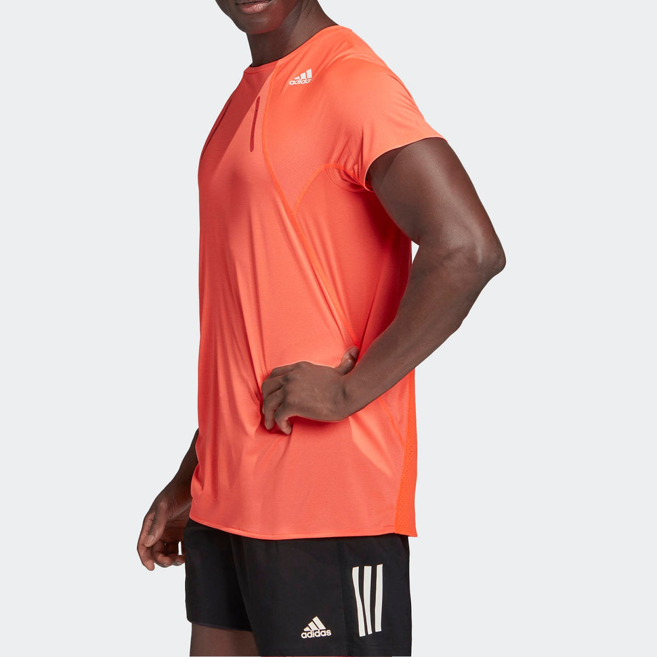 adidas Round Neck Logo Printing Sports Short Sleeve Orange Red FK0738