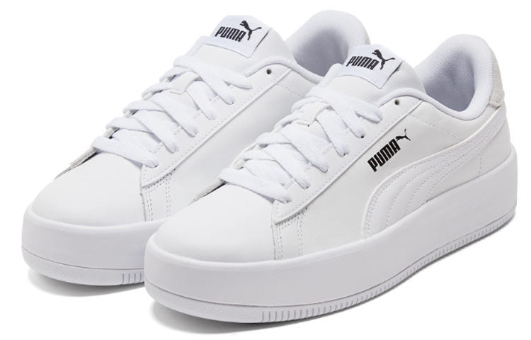 (WMNS) PUMA Lily Platform Leather 'White' 384617-01