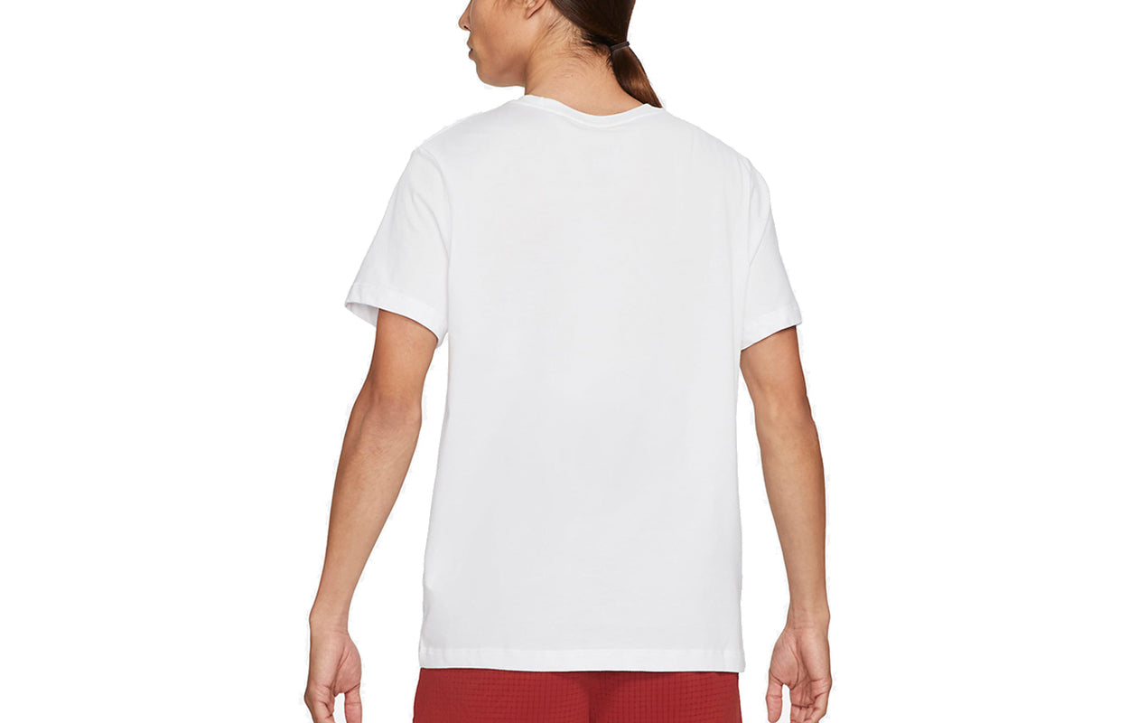 Nike Dri-fit Pattern Printing Round Neck Short Sleeve White CZ9804-100