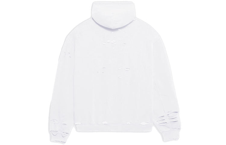 Balenciaga Caps Destroyed Hoodie 'White' 659403TKVB69040