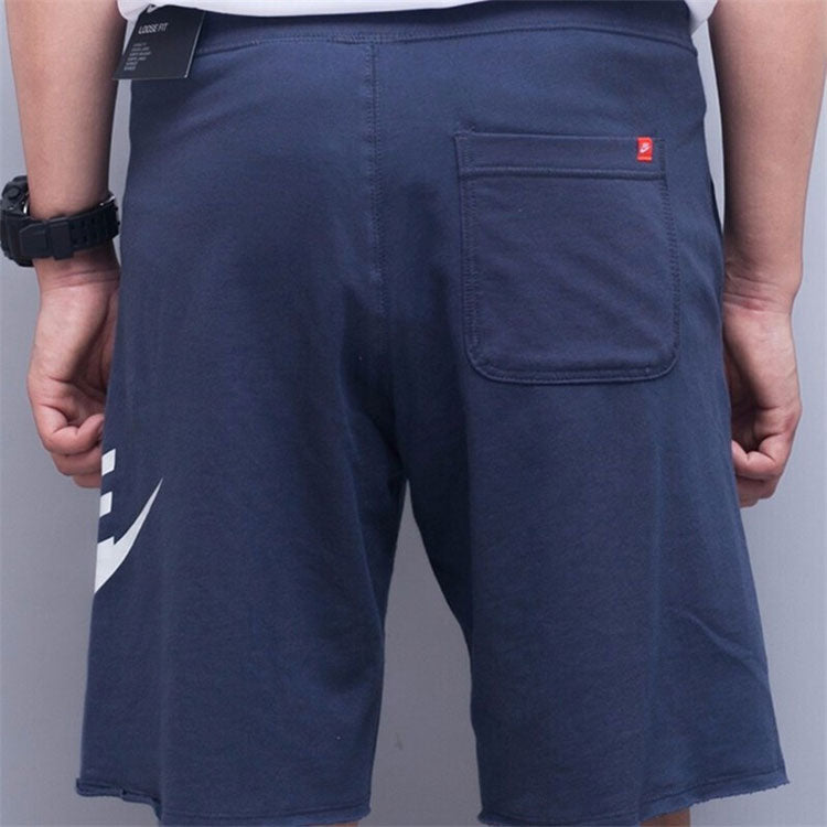 Nike Large Logo Printing Breathable Drawstring Sports Shorts Blue AT5268-471