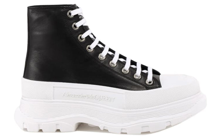 Alexander McQueen Tread Slick High-Top Sneakers 'Black White' 627206WHZ621071