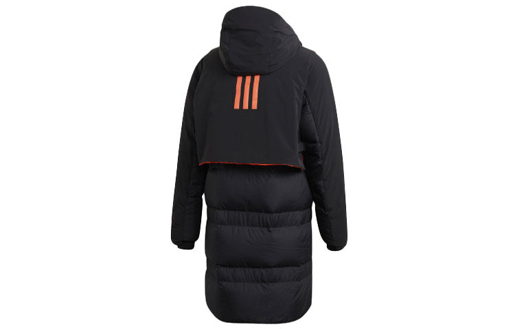 adidas Myshelter CR Stay Warm Detachable Reversible vest Sports Reflective mid-length hooded down Jacket Black FR9527