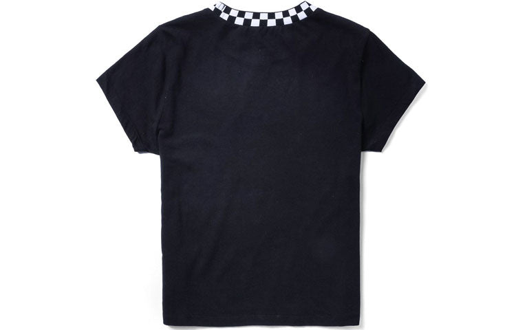 (WMNS) Vans x Disney Crossover Grid Mickey Round Neck Short Sleeve Black VN0A3UHFBLK