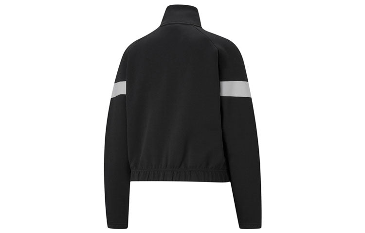 (WMNS) PUMA Pi Dblknit Logo Printing Stand-up Collar Jacket Black 531347-01