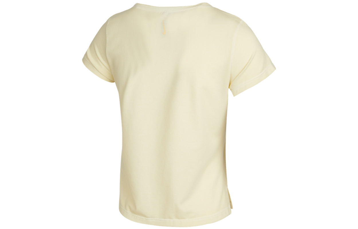 (WMNS) Nike Yoga Dri-FIT Training Side Quick Dry Short Sleeve Yellow DA0800-761