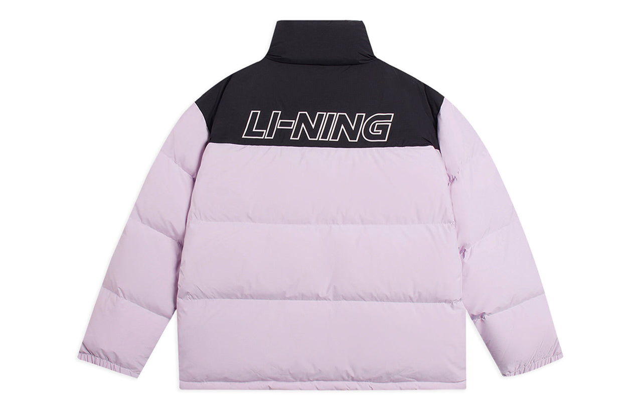 Li-Ning Graphic Color Block Down Jacket 'Black Purple' AYMS307-6