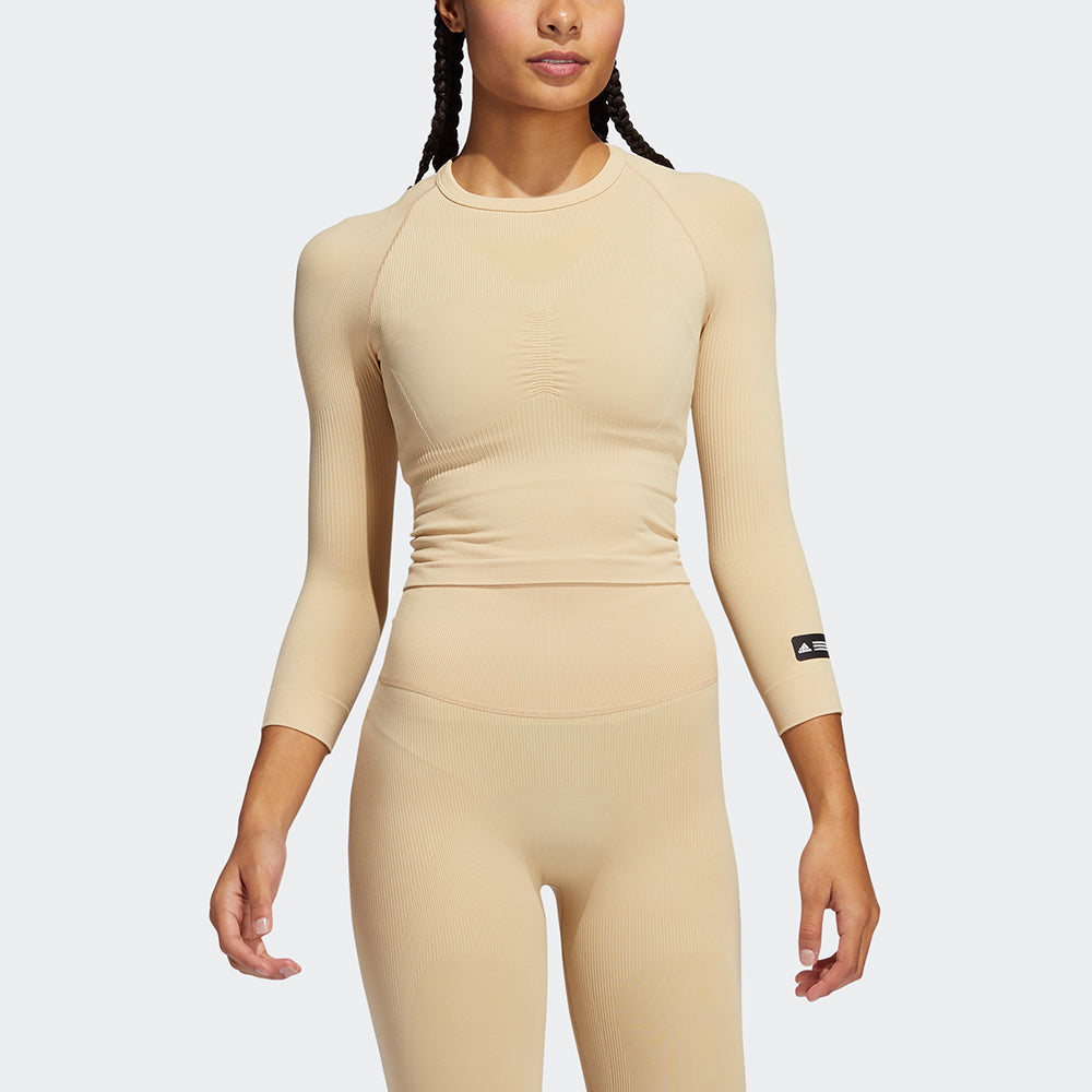 (WMNS) adidas Formotion Tee Casual Sports Long Sleeves Round Neck Creamy White T-Shirt GQ3852