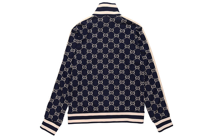 Gucci Classic GG Cotton Jacquard Zipper Jacket 'Blue' 496919-X9V05-4245