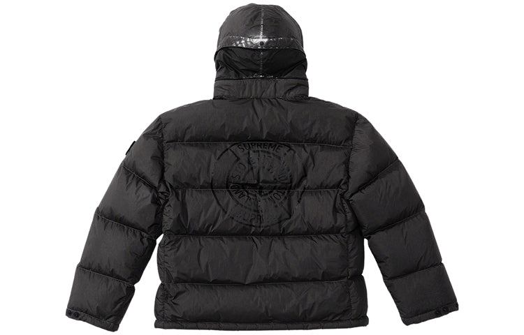 Supreme x Stone Island Painted Camo Crinkle Down Jacket 'Black' SUP-FW20-295