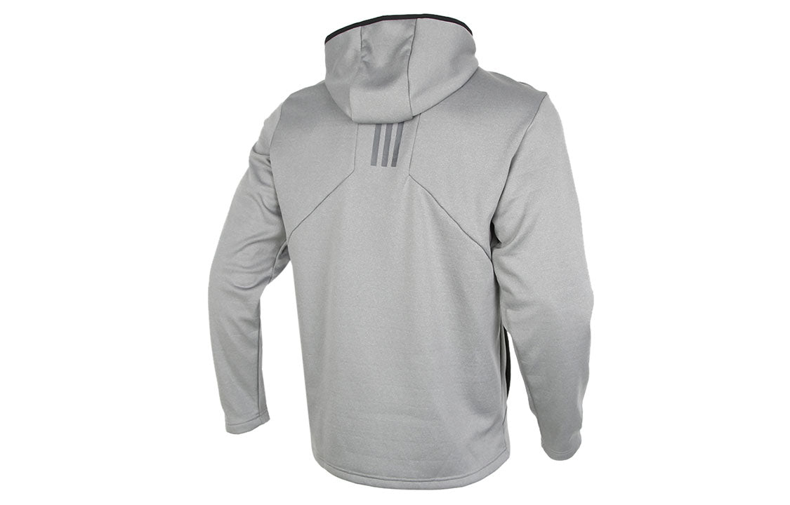 adidas Perfom Fl Jkt Solid Color Fleece Lined Stay Warm Hooded Jacket Gray GV3516