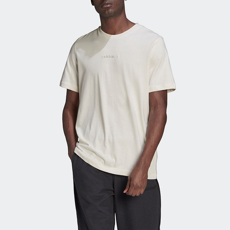 adidas originals Logo Round Neck Pullover Short Sleeve White HP0443
