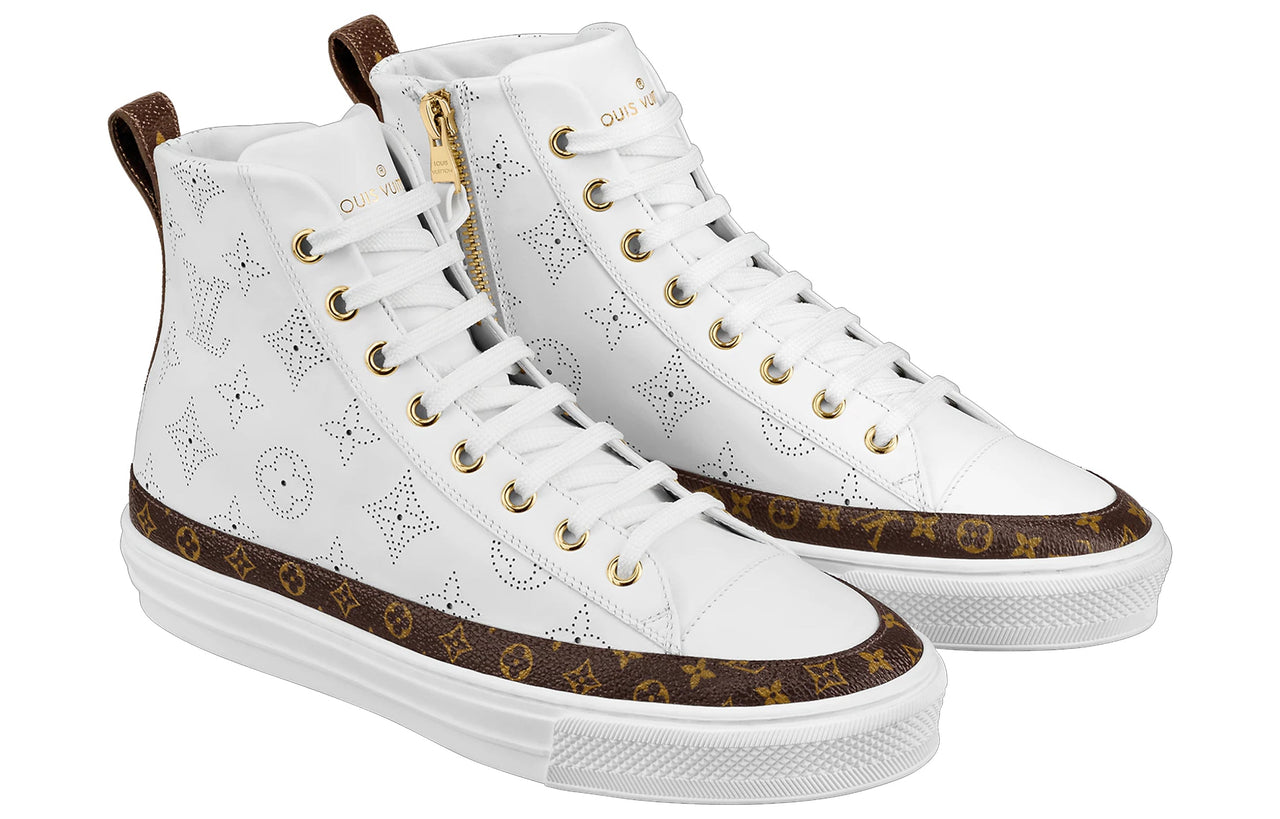 (WMNS) LOUIS VUITTON Stellar Ankle Sneakers 'White Black Sketch Monogram' 1A87TY
