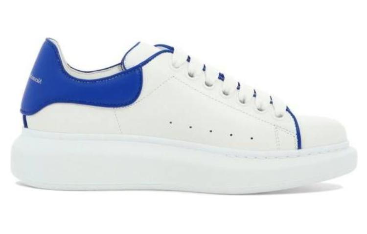 (WMNS) Alexander McQueen IOversized Leather Sneakers 'White Blue' 733003WHJE58806