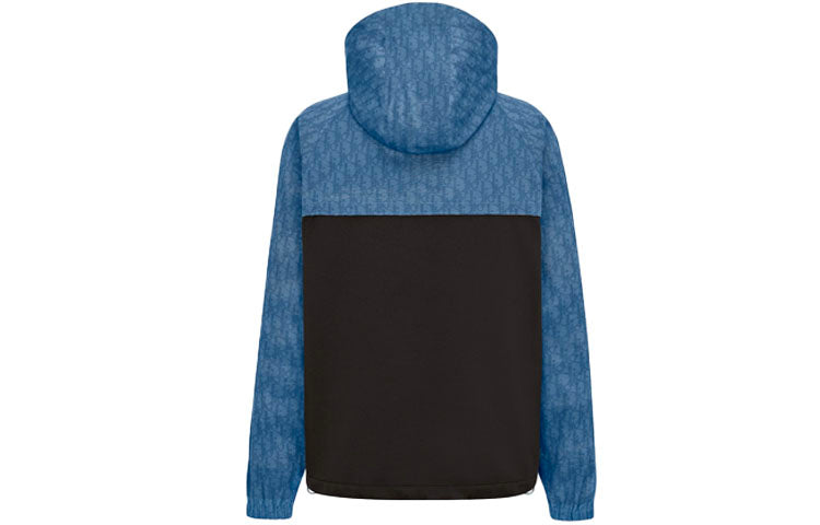 DIOR FW21 Printing Hooded Jacket Coat Blue 193J640A0631-C585