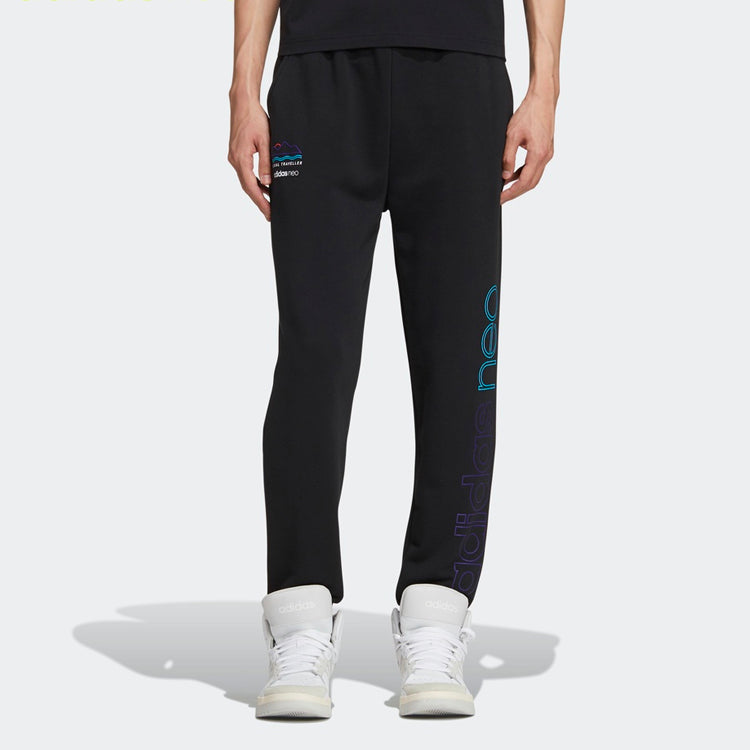 adidas neo M Fav Ss Tp 2 Printing Casual Sports Pants Black GM2336
