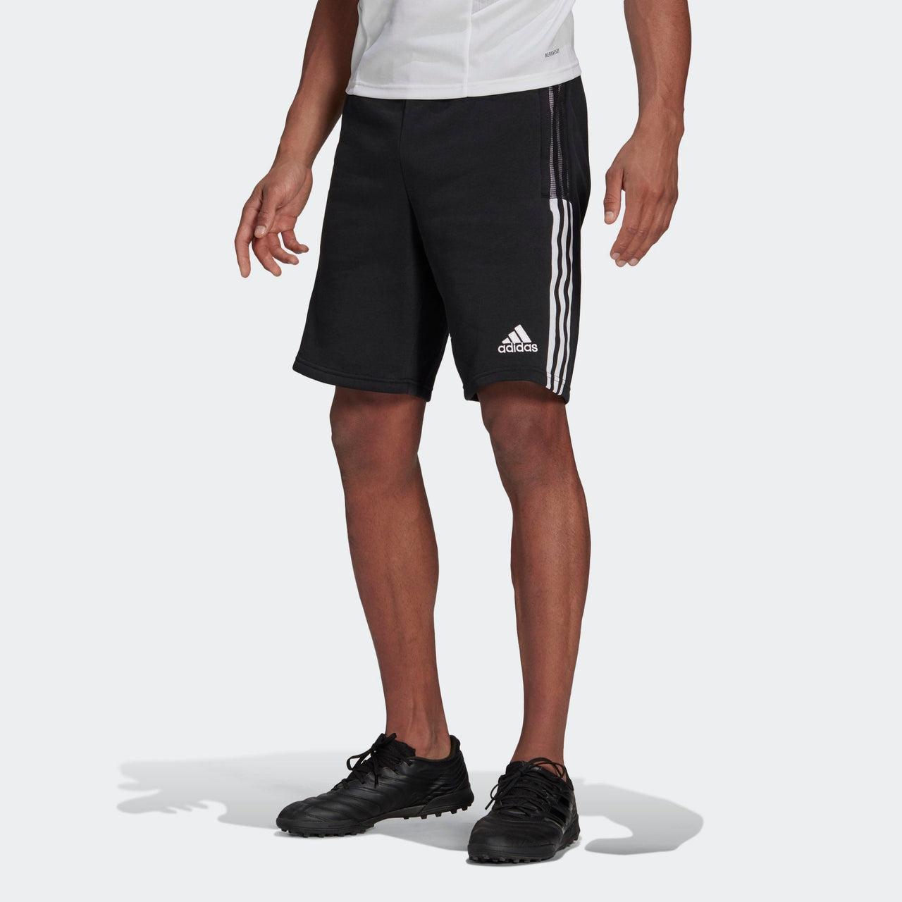 adidas Tiro 21 Sweat Shorts Stripe Slim Fit Soccer/Football Sports Black GM7345