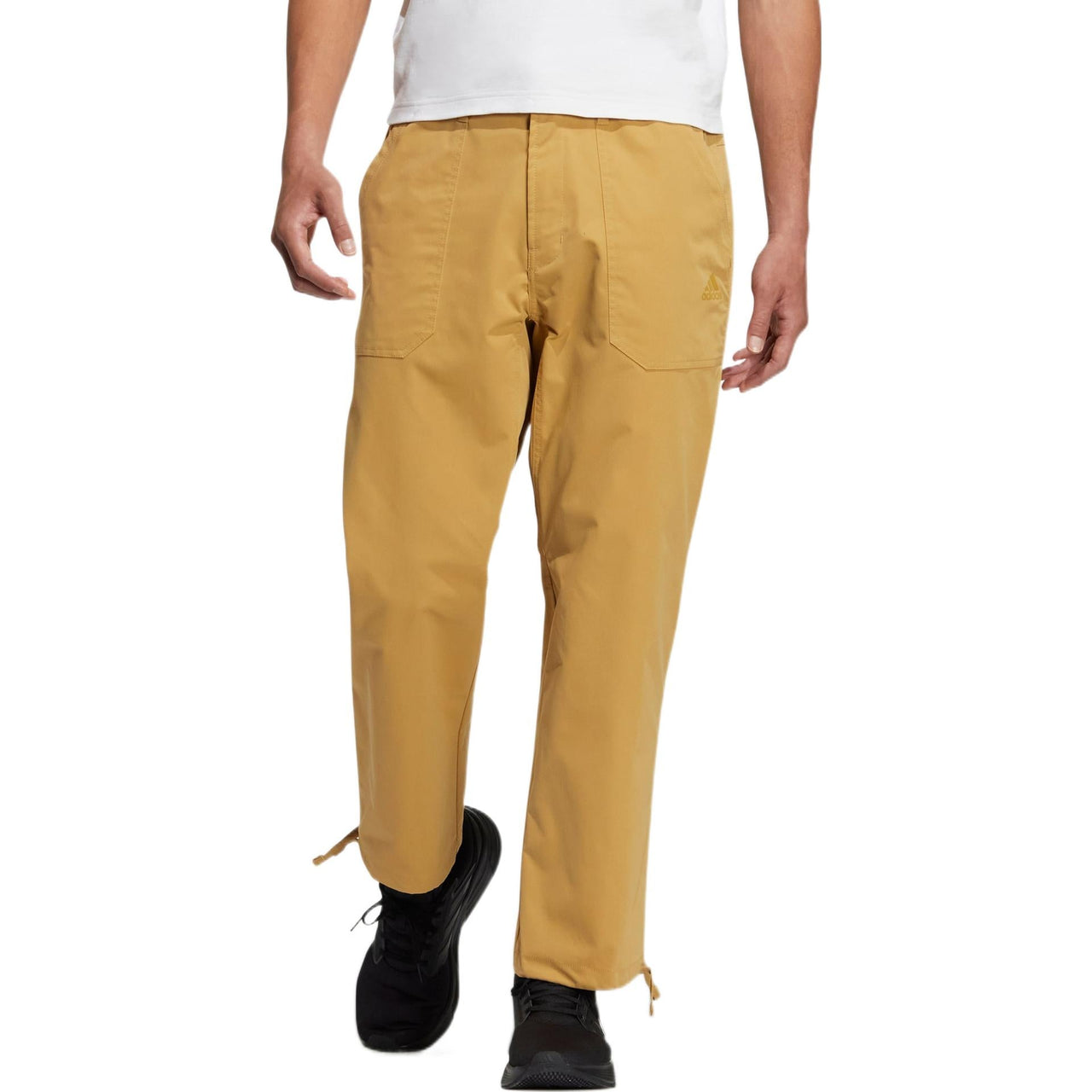 adidas Solid Color Straight Sports Pants Men's Gold Color HP1386