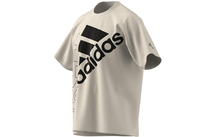 adidas Logo Alphabet Printing Short Sleeve Couple Style Yellow White H14667