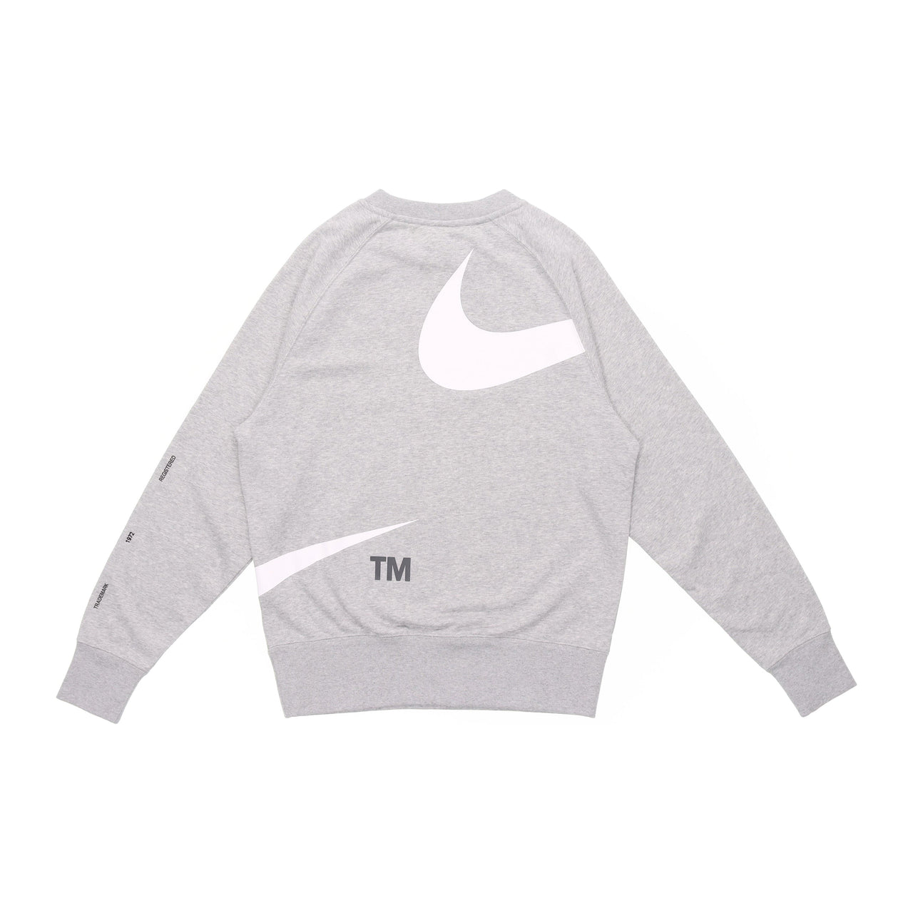 Men's Nike Swoosh Ft Crew Large Logo Printing Knit Round Neck Pullover Autumn Gray DD6097-063