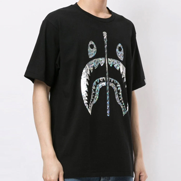 A Bathing Ape Half Zip Shark Face T-Shirt 'Black' 1G30-110-063