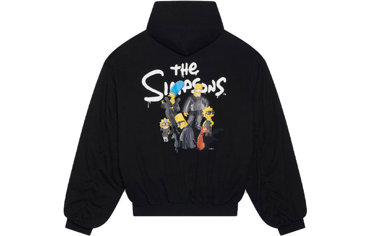 Balenciaga x The Simpsons Padded Bomber Hoodie 'Black' 657115TLVG71000