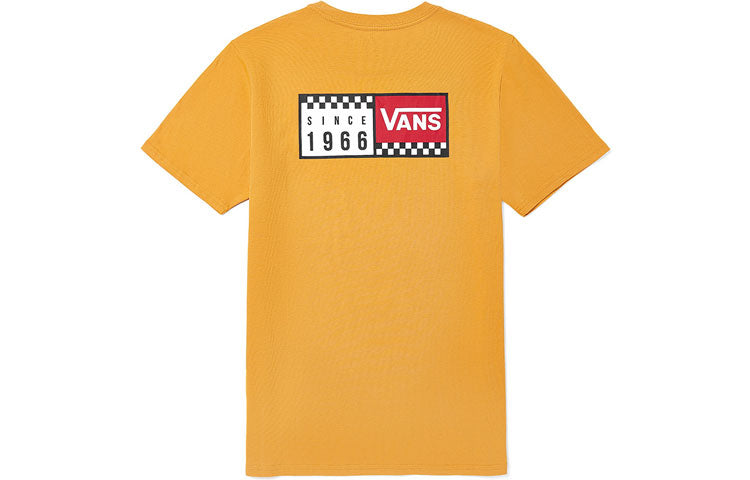 (WMNS) Vans Alphabet Pattern Printing Short Sleeve Yellow VN0A4MNC50X