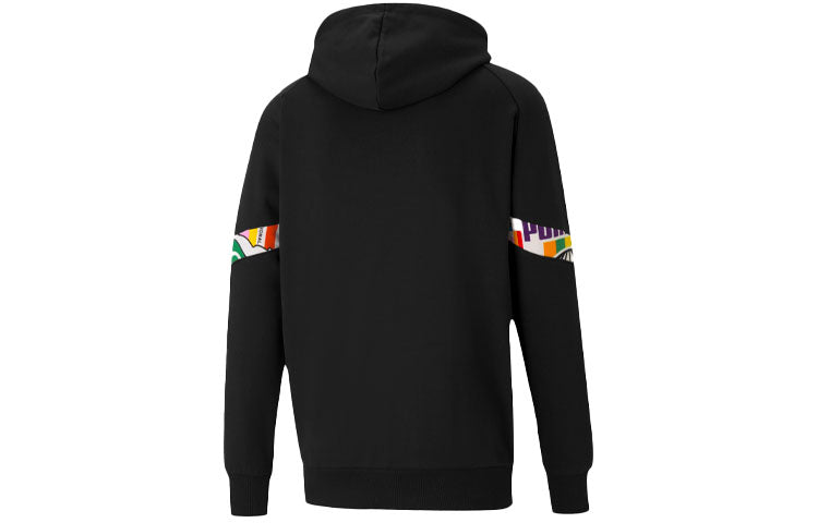 PUMA Intl Sports Stitching Printed Hooded Sweatshirt Black 531330-01