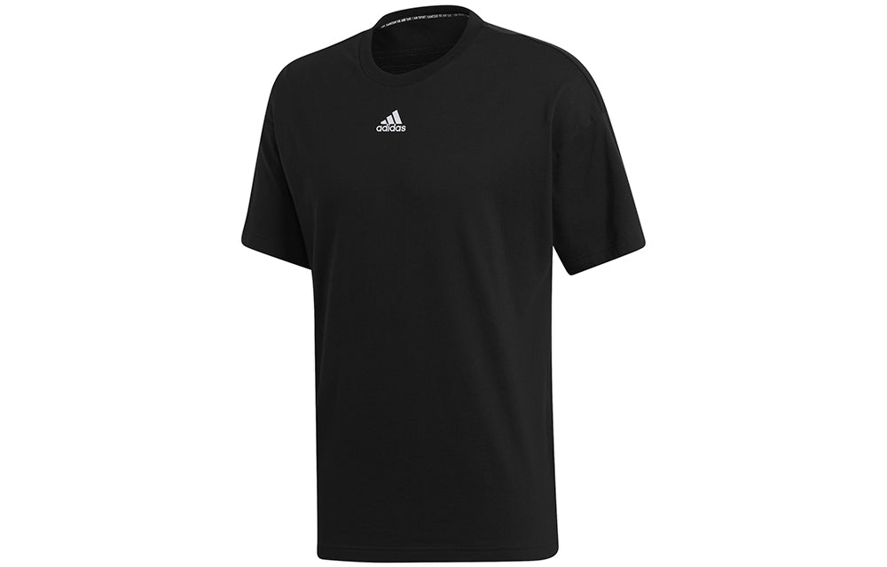 adidas M Mh 3S Tee Stripe Sports Training Round Neck Short Sleeve Black EB5277