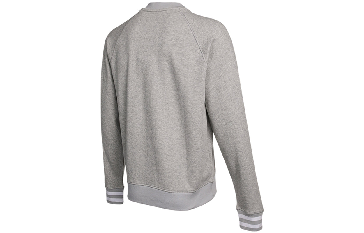 Men's Nike As Nsw Trend Ft Crew Large Logo Alphabet Printing Knit Sports Round Neck Pullover Light Grey DD6166-050