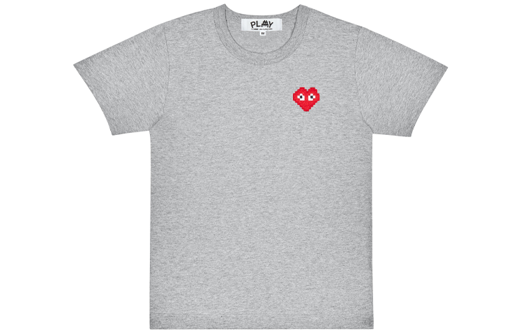 COMME des GARCONS PLAY Basic Invaders T-Shirt Red Emblem 'Grey' AZ-T322-051