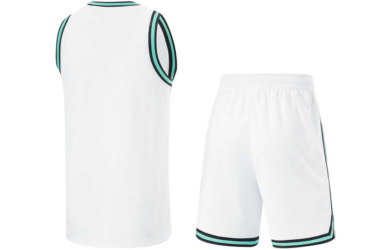 Li-Ning CBA Logo Basketball Suit 'White Green' AATU019-7
