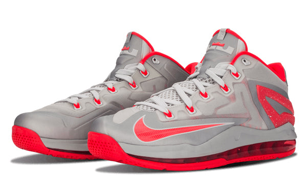 Nike LeBron 11 Low 'Base Grey Laser Crimson' 642849-001