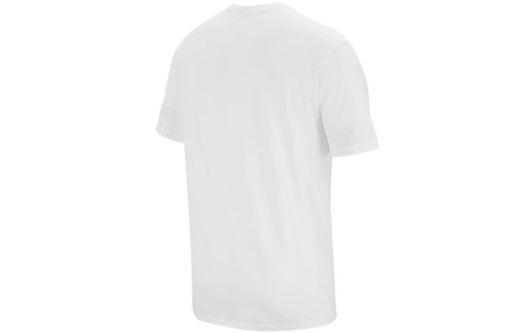 Nike Sportswear Embroidered Logo Micro Mark Solid Color Casual Round Neck Short Sleeve White AR4999-100
