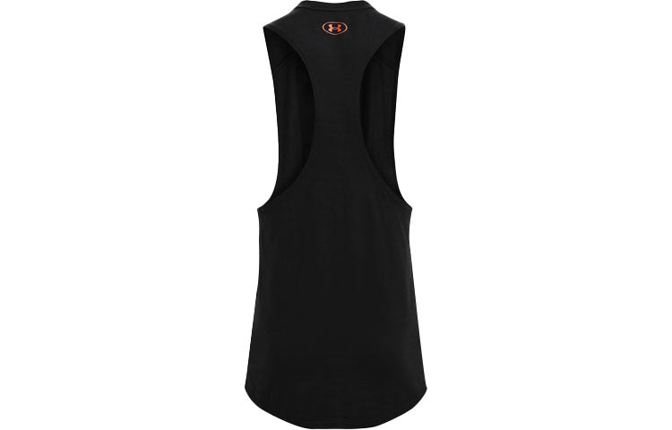 Under Armour Project Rock Charged Cotton Tank 'Black Orange' 1361623-001