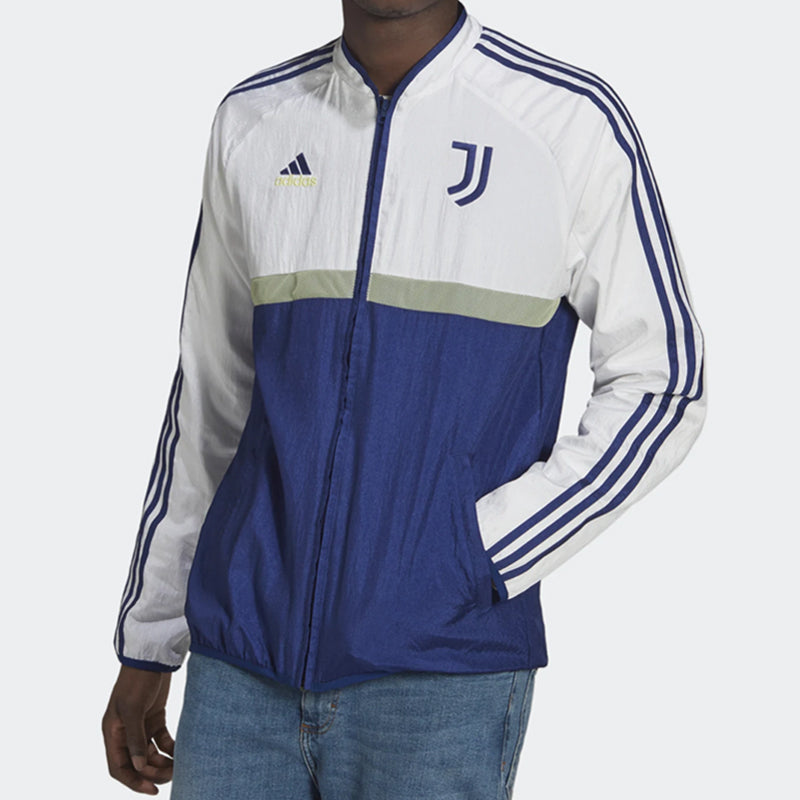adidas Soccer/Football Sports Contrasting Colors Woven Logo Jacket 21-22 Season Juventus White GR2900