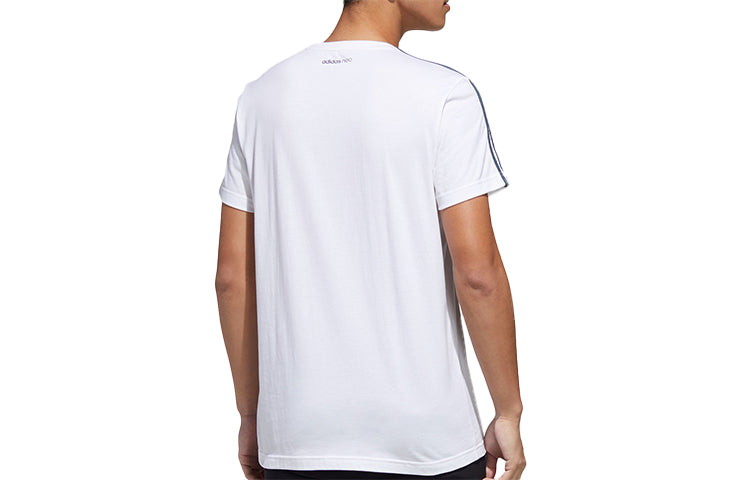 adidas neo M Brlv Alphabet Printing Short Sleeve White GK1517