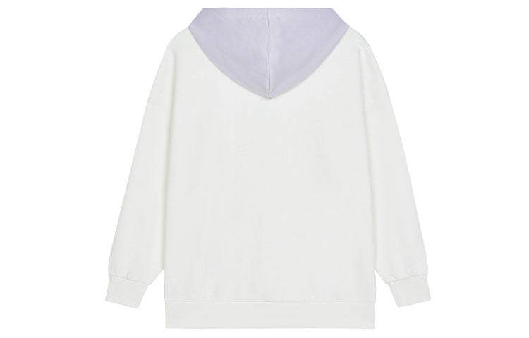 (WMNS) New Balance Logo Fleece Hoodie 'White Lilac' AWT13346-AS8