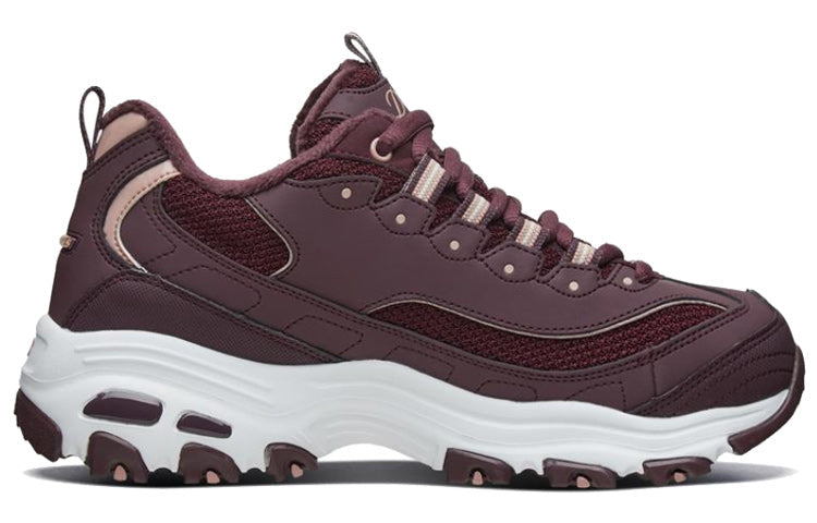 (WMNS) Skechers D'Lites 1.0 Running Shoes Red/White 66666254-BURG