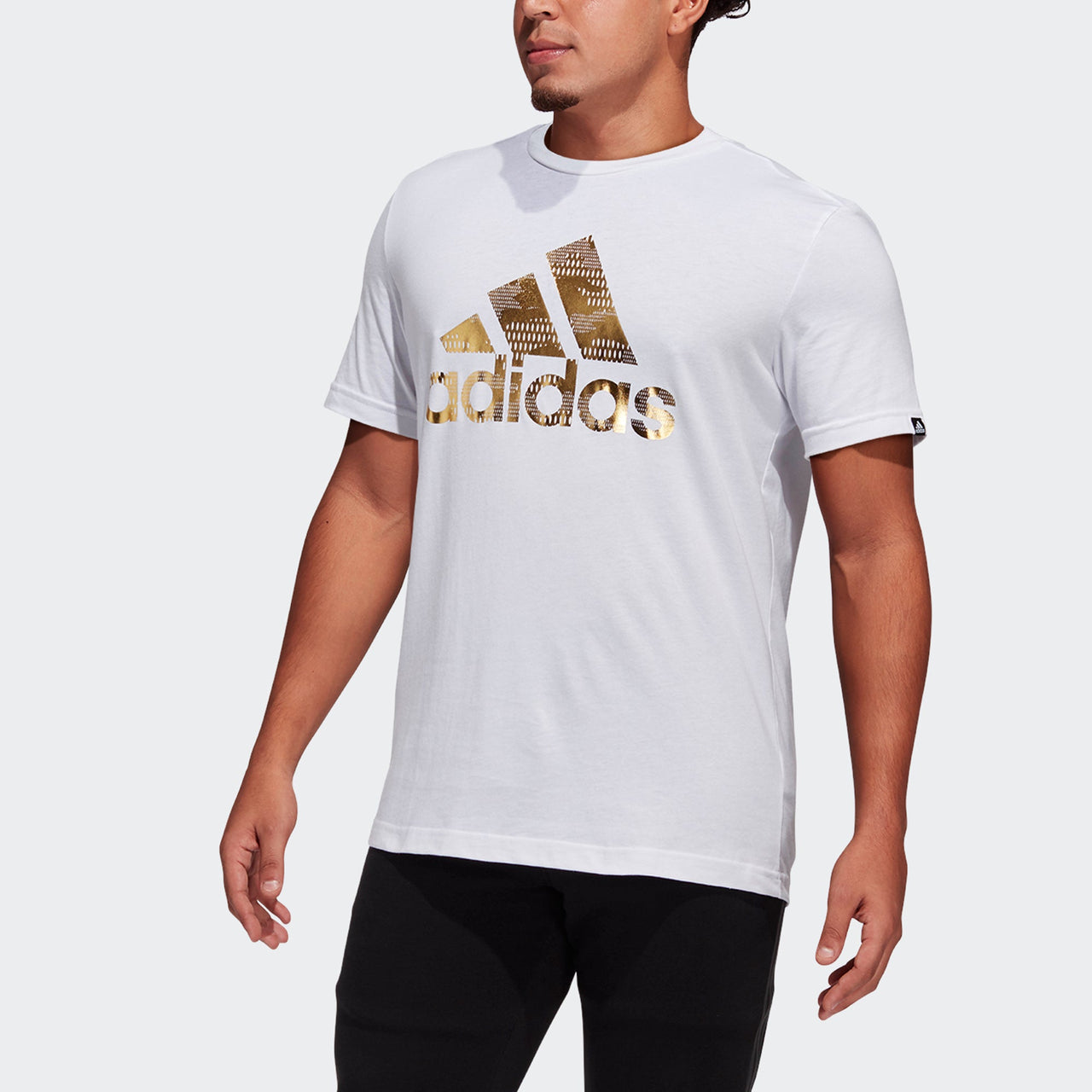 adidas M Fl Lg T Bronzing Logo Printing Sports Short Sleeve White GL3703