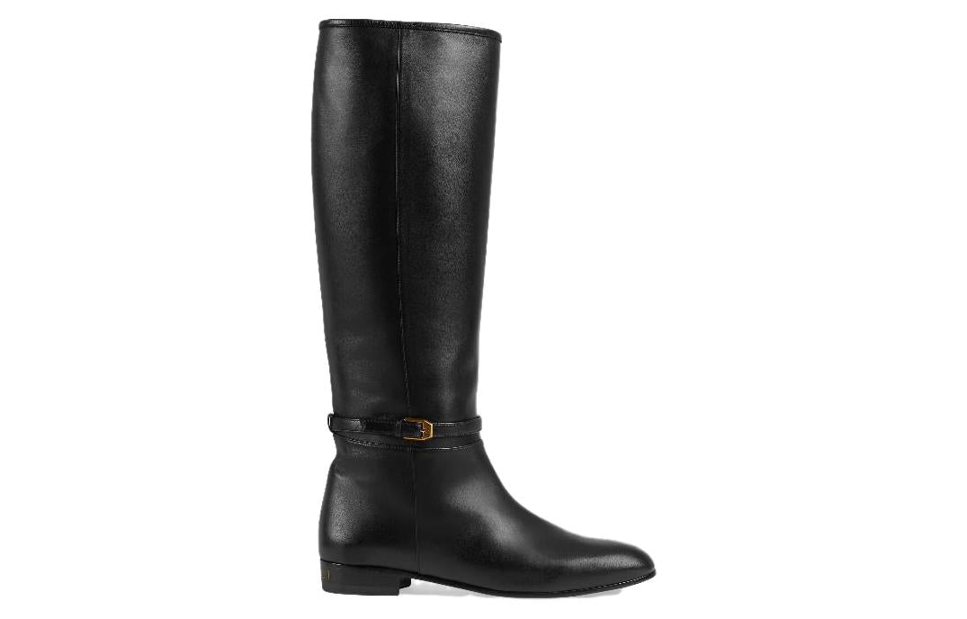 (WMNS) Gucci Knee High Leather Boots 'Black' 658889-BKO00-1000