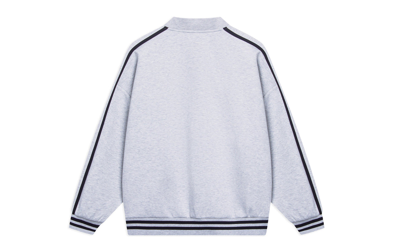 Li-Ning Striped Graphic Baseball Jacket 'Grey Black' AWDT545-4