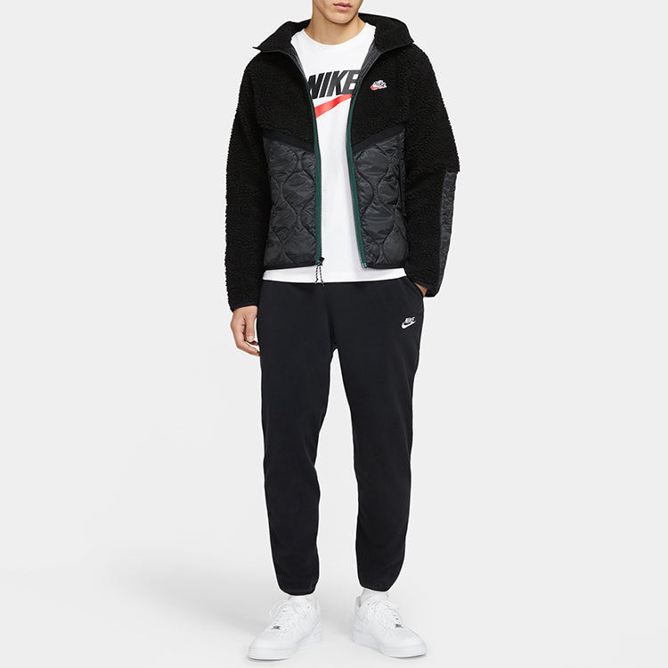 Nike Sportswear Heritage Colorblock Stay Warm hooded Tops Jacket Black CU4447-010