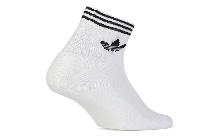 adidas originals Unisex Logo Printing Sports Socks 3 Packs White EE1152