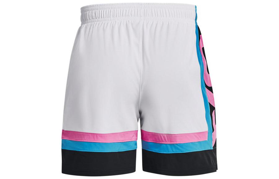 Under Armour Baseline Woven Shorts 'White Pink Blue' 1377309-100