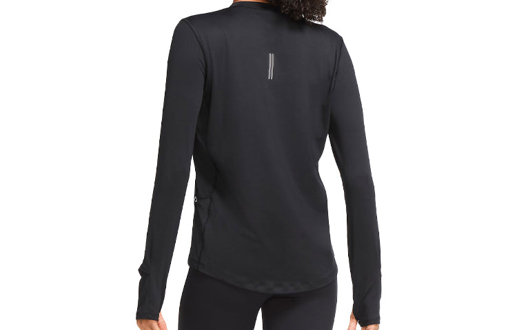 (WMNS) Nike Sports Running Round Neck Solid Color Long Sleeves Black T-Shirt CU3278-010