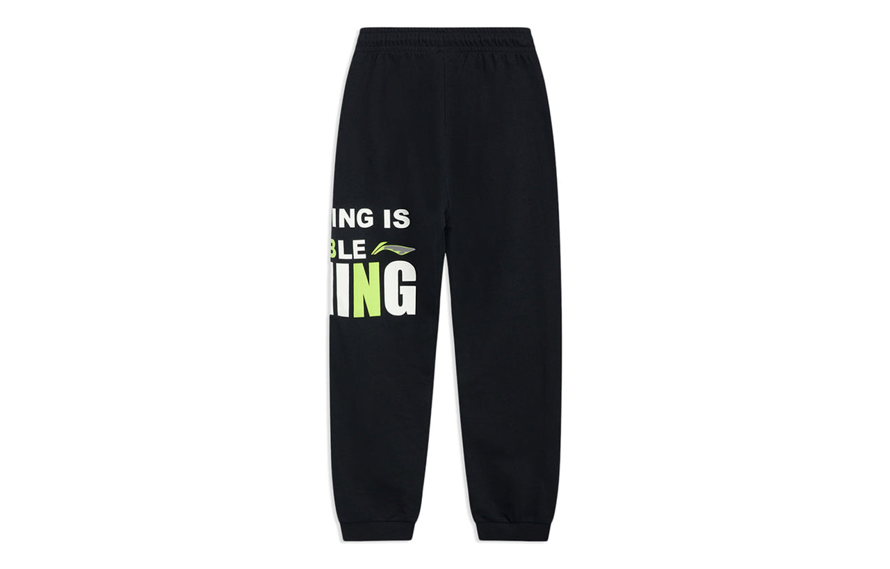 Li-Ning Anything Is Possible Graphic Joggers Sweatpants 'Black' AKLSD63-3