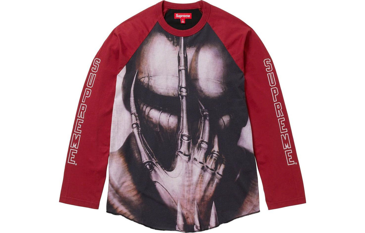 Supreme x H.R. GIGER FW23 Week8 Raglan Long Sleeve T-shirt 'Red' SUP-FW23-143
