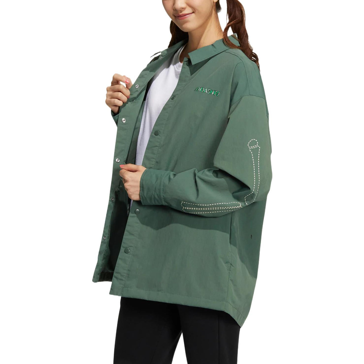 adidas neo x SESAME STREET x JF Crossover Cartoon Pattern Printing Woven Sports Jacket Military Green HR8265