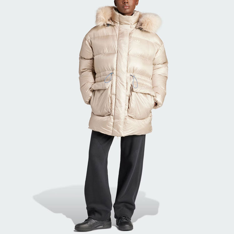 (WMNS) adidas originals Puffed Long Fur Jacket 'Beige' IR7116